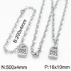 Mode Vrouwen Mannen Zilveren Kleur Goud Rvs Ronde Lock Key Hart Uno de 50 Bal Bead Armband Ketting Sieraden Sets 210320