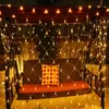 2x2 / 3×2/6×4mの魚網のひもライトクリスマスライトの妖精の花輪屋外の屋外の家の結婚式のパーティーのカーテン庭の装飾