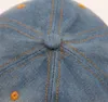 Berretto da baseball curvo in denim lavato alla moda, tinta unita blu, cappello da jeans con chiusura regolabile, per uomo adulto, donna, primavera estate, autunno inverno, cotone, visiera parasole, 5 colori