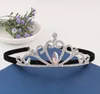 Kids Crystal Crowns Girl Rhinestone Tiaras with Hair Sticks Headband Birthday Party Christmas Halloween Props