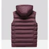 Mans Casual Waistcoat Down Coats Fashion Trend Vindtät Varm Tunn Hooded Puffer Jacket Designer Winter Luxury Slim Vest Puff Jackets