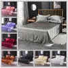 Whole Luxury 100% Satin Silk White 1PCS Flat Sheet Silky Queen King Bed Sheets For Women Men Y200417259d