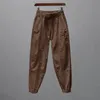 Llegada Verano Estilo coreano Mujeres Casual Cintura elástica Pantalones hasta los tobillos Algodón Harem de talla grande W264 210512