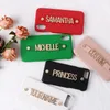 Holding Strap Personalization Custom Metal Name Leather Mobile Phone Case Cover For iPhone 12 11 Pro XS Max XR 7 7Plus 8 8Plus X