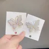 Atraente borboleta fêmeas fêmeas acessórios de cabelo barrettes clipe de cristal ouro ouro cabelo coelho orelhas meninas headwear