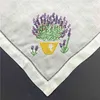 Ensemble de 12 mouchoirs pour dîner serviettes de table de linge de dîner blanches / de table de table / serviettes avec couleur florale brodée
