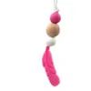 Feather Teether Halsband Sensory tugghänge Silikon Tänder med tänder Stick Toys For Spädbarn Toddler Kids 5 Colors4142338