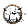 Halloween krans ljus upp svart bat katt krans pendant halloween dekoration för hem parti leveranser # 20 y0901