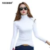 NEEDBO Women's Sweater Turtleneck Long Sleeves Pullover Sexy Elastic Bodycon Pull Solid Femme Top 210922