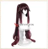 43inches 110cm Long Brown Cosplay Hu Tao Wig with Ponytails Genshin Impact Hutao Heat Resistant Synthetic Hair + Cap Y0913