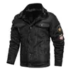 Sonbahar Kış Hava Kuvvetleri Pilot Deri Ceket Erkekler Kalın Sıcak Askeri Bombacı Taktik PU Ceketler Erkek Ceket Marka Giyim 211025