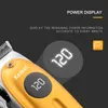 Kemei km-1955 professionele elektrische haar trimmer metalen body baard scheerapparaat Clipper LCD display titanium mes snijden USB-oplader machine