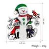 Fabryka Danrun Nowy Styl Moda Cartoon Stop Inkrustowany Z Diamentowym Oleju Boże Narodzenie Snowman Wszechstronne Broszki Boże Narodzenie