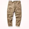 Herenbroek Amerikaanse retro zwaargewicht geweven casual tooling mode slanke chino elastische gewassen oude twill kaki rechte broek