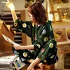 Homewear vêtements de nuit femmes maison costume hiver Sexy pyjamas lâche Pijama Femme Pyjama à manches longues Pj ensembles automne 210330