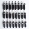 Naturel Black Obsidienne Bullet Shape Point Point Chakra Pendentifs pour bijoux Fabriquée 24pcs / Lot en gros gratuit 211014