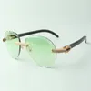 2022 Классические микропропуски алмазные солнцезащитные очки 3524027 с черными очками рога буйвола рога, прямые продажи, размер: 18-140 мм