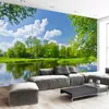 Custom Photo 3D Mural Wallpaper Park Lake Green Tree Natural Scenery Background Painting Living Room Sofa Bedroom