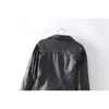 Vintage Tassel Dames Veste courte Printemps Noir Lâche Femmes PU Manteaux Fahion Femme Cuir Moto Style Filles 210427