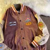 College Style Corduroy Embroidery Baseball Uniform voor Mannen en Vrouwen Paartjes Amerikaanse Retro Straat Trend Losse jas 210928