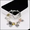 Charme Bracelets Bijoux Haute Qualité Glamour Convient Pour Pandora Sier Plaqué Diy Perlé Pendentif Bracelet Original Box Set Drop De208y