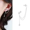 Boucles d'oreilles irrégulières pour femmes, étoiles, une chaîne, bijoux d'oreille, clou à Clip en os de riz unique