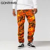 Gonthwid Color Camo Грузовые брюки Мужские моды Beaggy Tactical Truser Hip Hop Повседневная Хлопок Multi Cockets Streetwear 210715