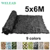 WELEAD 5X6M Wzmocniona kamuflaż netto Black White Sand 5x6 6x5 5 * 6 6 * 5 5 * 6m 6 * 5m do ogrodu Shade Camo Siatka siatki Y0706