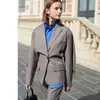 AEL gris lâche streetwear dames bureau blazer haut à manches longues coupe régulière minimaliste décontracté femmes printemps 211006