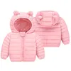 VOGUEON Baby Girls Hooded Down Jackets Cute Ear Kids Coats Autumn Boys Warm Jacket Coat Toddler Girl Zipper Jacket Outerwear 211111