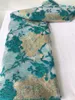 5 wards / lote elegante céu azul jacquard francês rede tecido tecido flor bordado material de malha africano para molho QN103