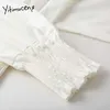 Yitimuceng White Blouse Women Button Up T Shirts Now-down Collar Långärmad Straight Spring Summer Korean Fashion Tops 210601