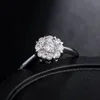 Bague en diamant avec fleur en argent pour femmes, bagues de fiançailles, de mariage, bijoux à la mode, volonté et sable