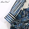 Summer Fashion Shirt style Dress Women Long sleeve Single-breasted Striped jungle print Loose Mini 210524