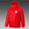 21-22 Sligo Rovers Men's Down Hoodie Jacket Winter Leisure Sport Coat Full Zipper Sports Outdoor Warm Sweatshirt Logo Custom