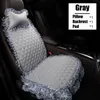 Cubiertas de asiento de coche Cubierta de lino de encaje Cojín de lino de verano Auto Protector frontal Mat Pad con respaldo y almohada para camión Suv Van