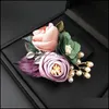 Pins, Brooches Jewelry 2021 Korean Cloth Art Flower Brooch Pearl Lapel Pins Female Wedding Fashion For Women Clothing Aessories Drop Deliver