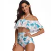 Maman et fille correspondant maillots de bain mode bébé filles feuilles maillot de bain tenue pom sexy maman moi vêtements 210529