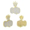 Collana con ciondolo a forma di corona a forma di lettera CEO per donna Uomo BOSS 5A Gioielli regalo hip-hop pavimentati con zirconi cubici