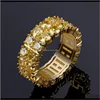 Hip Hop Jewelry Mens Luxury Designer Diamond Finger Ring Rapper Gold Style Charms Women Love Engagement Wedding Q67Fs With Sid B0Hus4518544