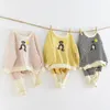 Nette Karton Bär Baby Junge Mädchen Kleidung Sets Kinder Gestreiften Sweatshirt Hosen Set Outfit Für Neugeborene Kind Kleidung Set 210413