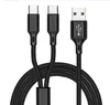 Câbles 2 en 1 Micro USB Type C, chargeur rapide, cordon de Charge pour tablette et téléphone, fils de Charge 2 en 1 en Nylon tressé pour Android USBC