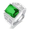 Bagues pour femmes cristal creux vert bague zircon diamant affaires diamant dame Cluster styles bande