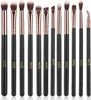 Augen-Make-up-Pinsel, 12-teilig, Roségold, Lidschatten-Make-up-Pinsel-Set mit weichen synthetischen Haaren, Echtholzgriff für Lidschatten, Augenbrauen, Eyeliner, Verblenden