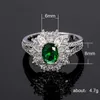 Bague Ringen Trendy Silver 925 Ring For Women 6*8mm Oval shape Emerald Gemstone Zircon Fine Jewelry Female Gift Wholesale Party X0715