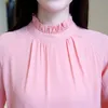 Blusas Mujer De Moda Camicetta di chiffon a maniche lunghe Camicie da donna Blusa Feminina Camicetta rosa Donna Top e camicette da donna A16 210426