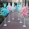 Elegant Wedding Backrop Centerpieces Decor Artifiial Flower Road Cited Carpet Aisle Cherry Trees Leads for Party Decoration 2 sets