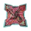 Schals POBING 100% Seidenschal Frauen Große Tücher Euro Cashew Blumen Druck Stolen Quadrat Bandana Luxus Kerchief Schal Weibliche Foulards Q0828