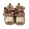 WONBO 0-18M Enfant Bébé Fille Soft PU Princesse Chaussures Bow Bandage Infant Prewalker Nouveau-Né Bébé Chaussures 2253 V2