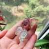 Cluster Rings Reiki Healing Stone Cuff Open Adjustable Ring Natural Fluorite Crystal Clear Quartz Citrines Amethysts For Women Wed210D